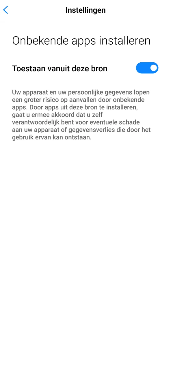 Sta installatie van het Spinpolo APK toe via je Android instellingen.