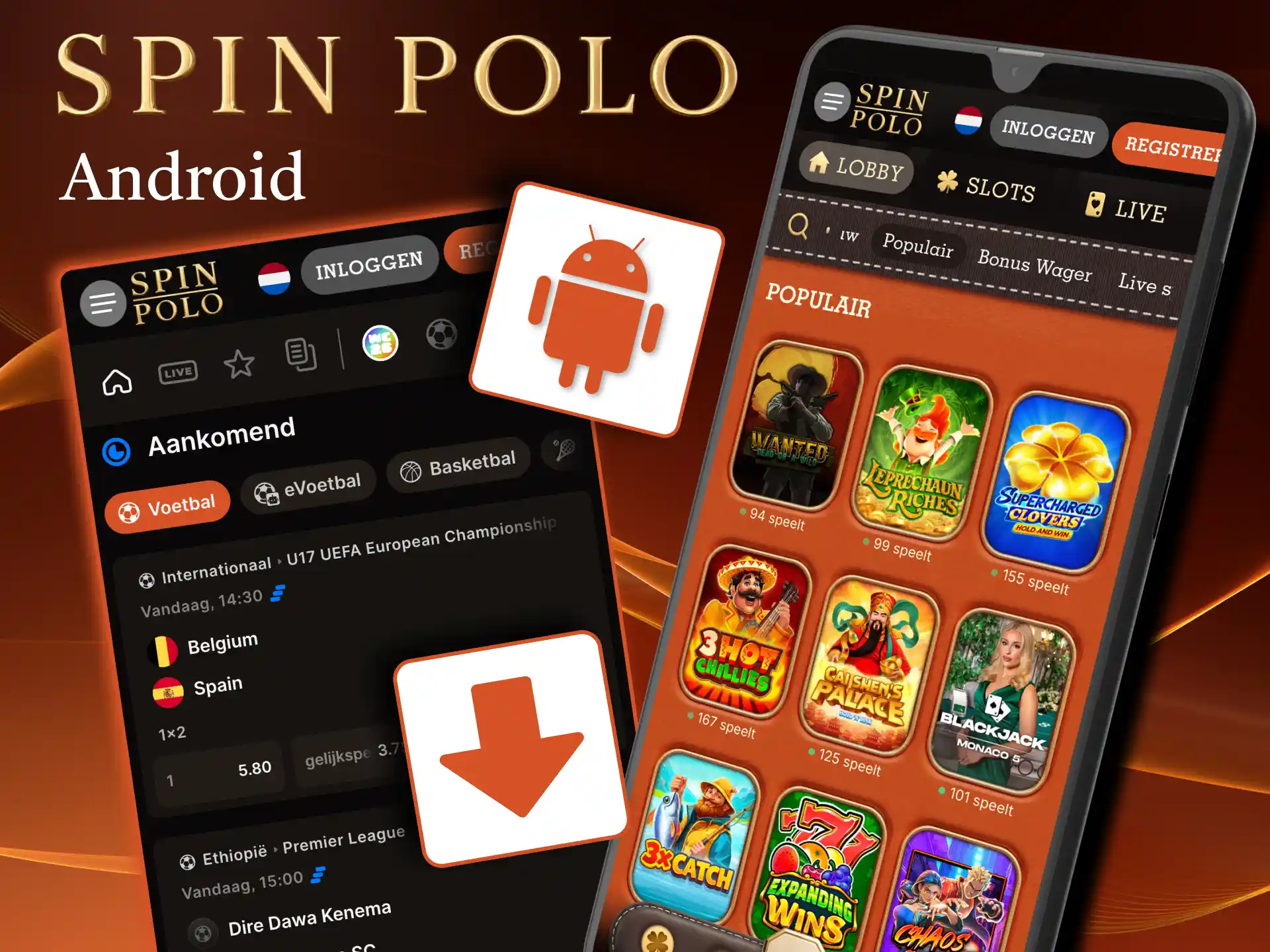 Op Spinpolo gebruik je de Android APK voor sportbets, casino en betalingen.