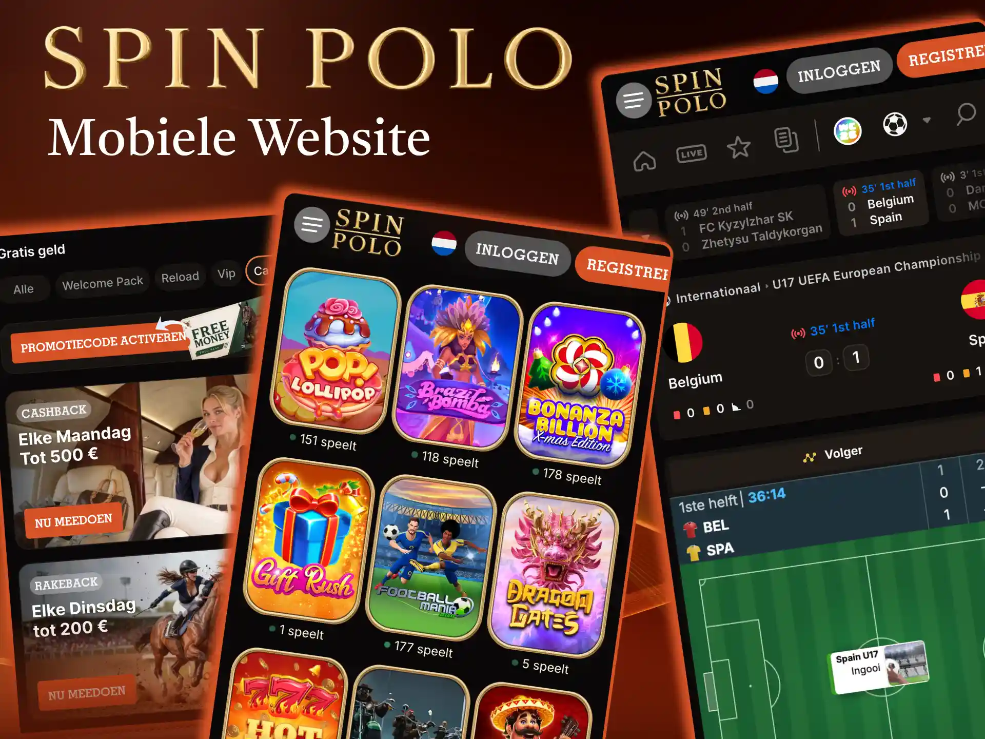 De mobiele Spinpolo site werkt in elke browser zonder installatie of software.