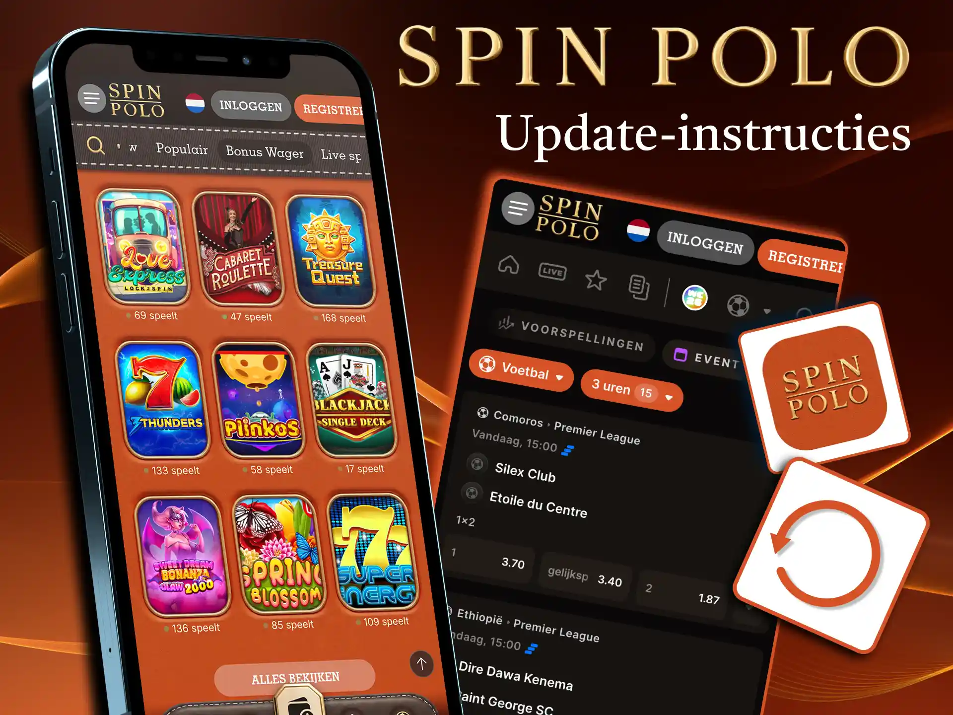 Spinpolo laat je de app bijwerken via nieuwe APK of iOS refresh.
