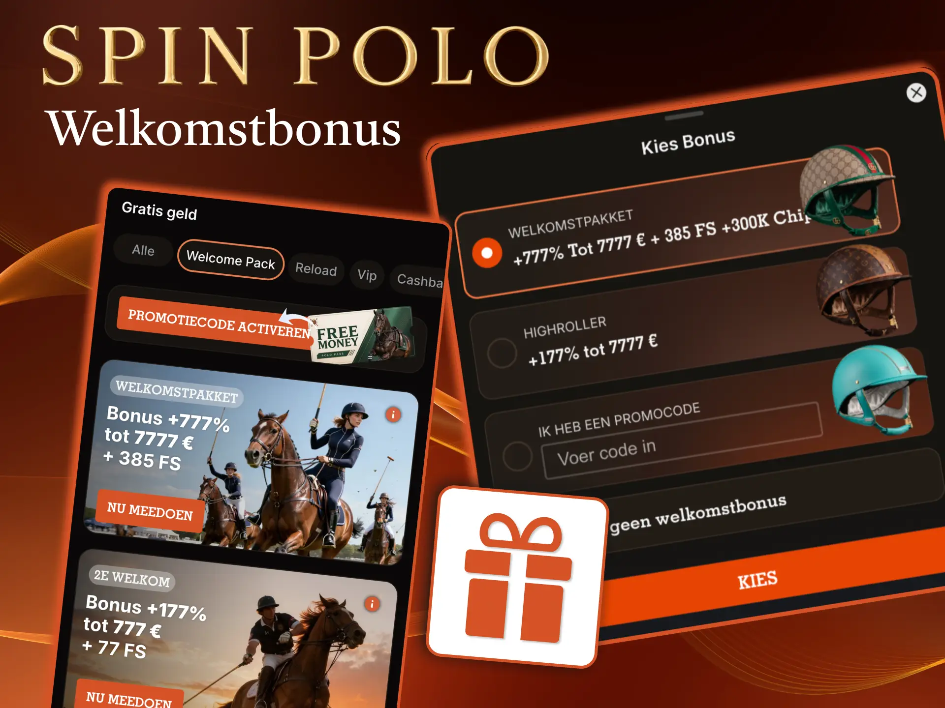 Spinpolo biedt nieuwe appgebruikers een welkomstbonus met sport- of casinokeuze.