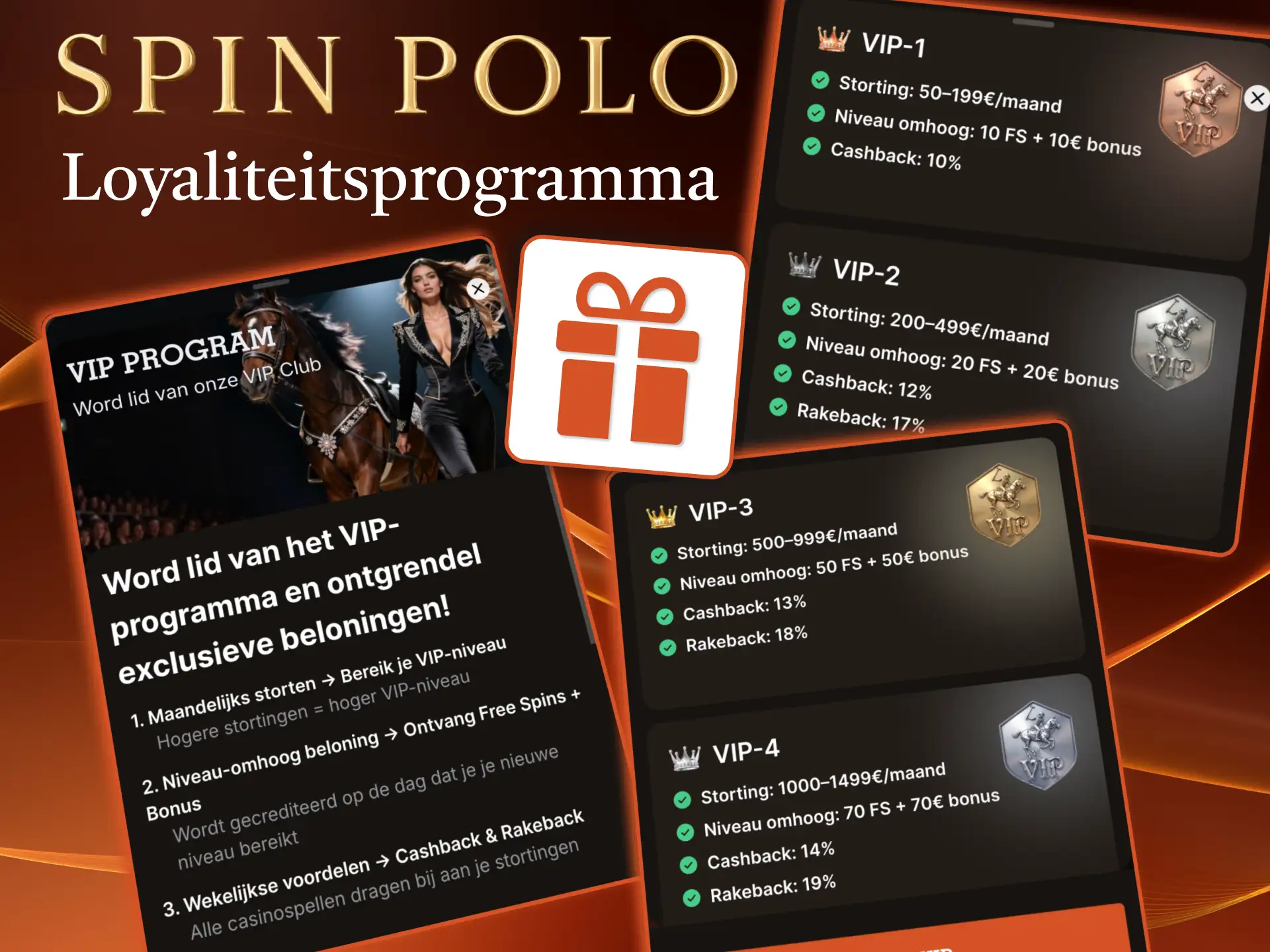 Punten en niveaus in het Spinpolo loyaliteitsprogramma bepalen je voordelen.