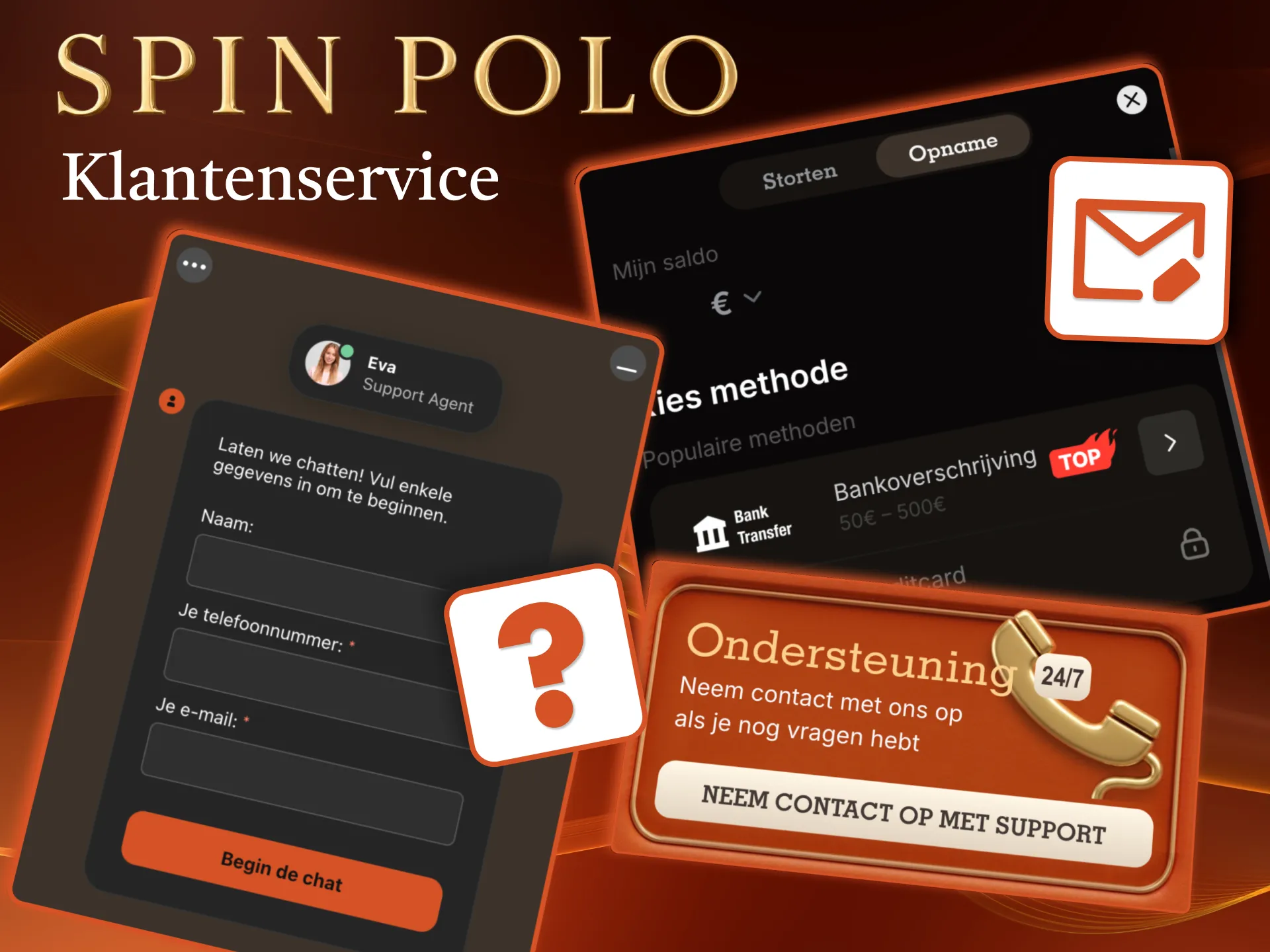Spinpolo support ondersteunt verificatie, betaalcontrole en ontbrekende betalingen.