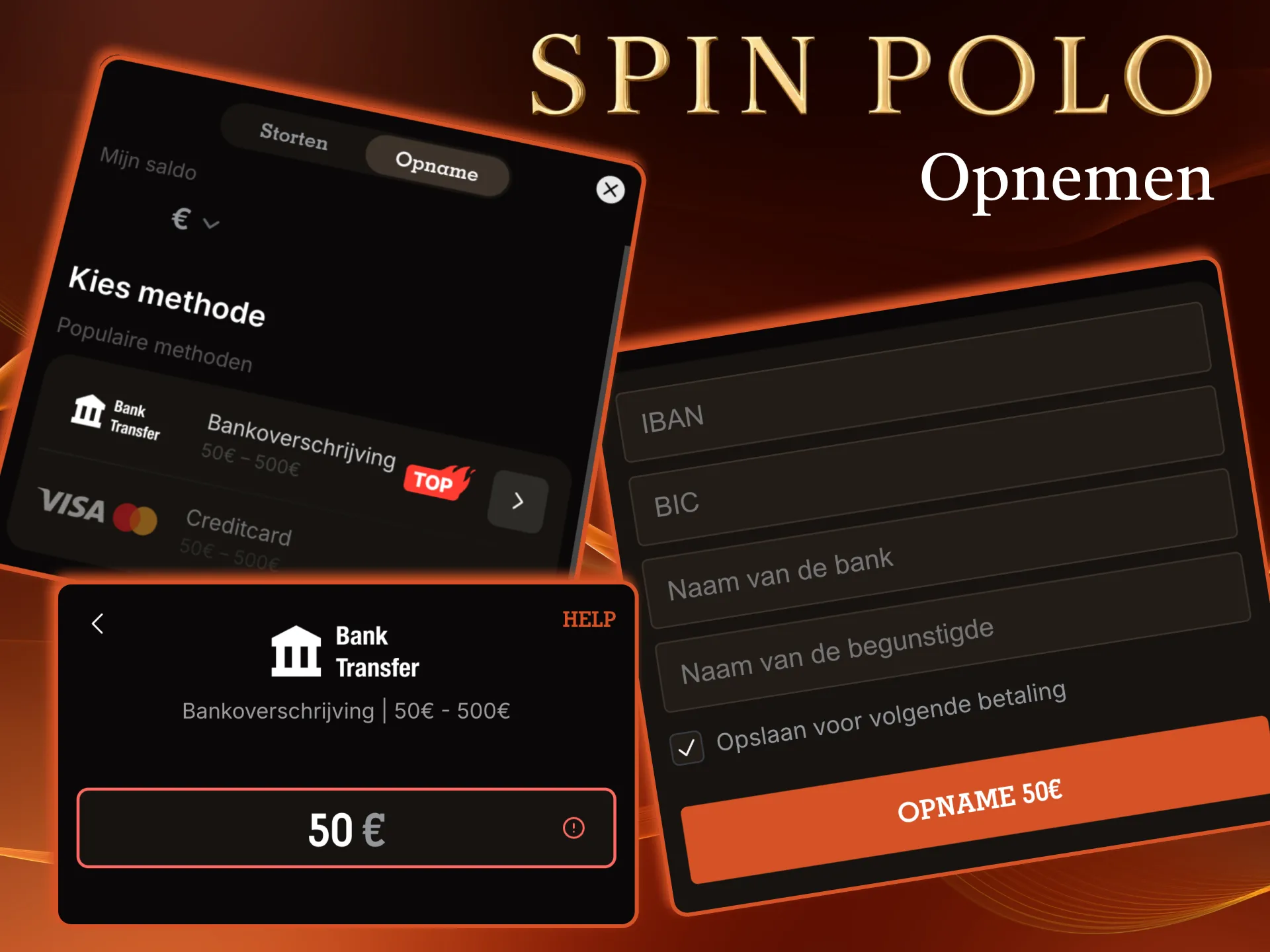 Bij Spinpolo dien je een opname in na verificatie en bedragcontrole.
