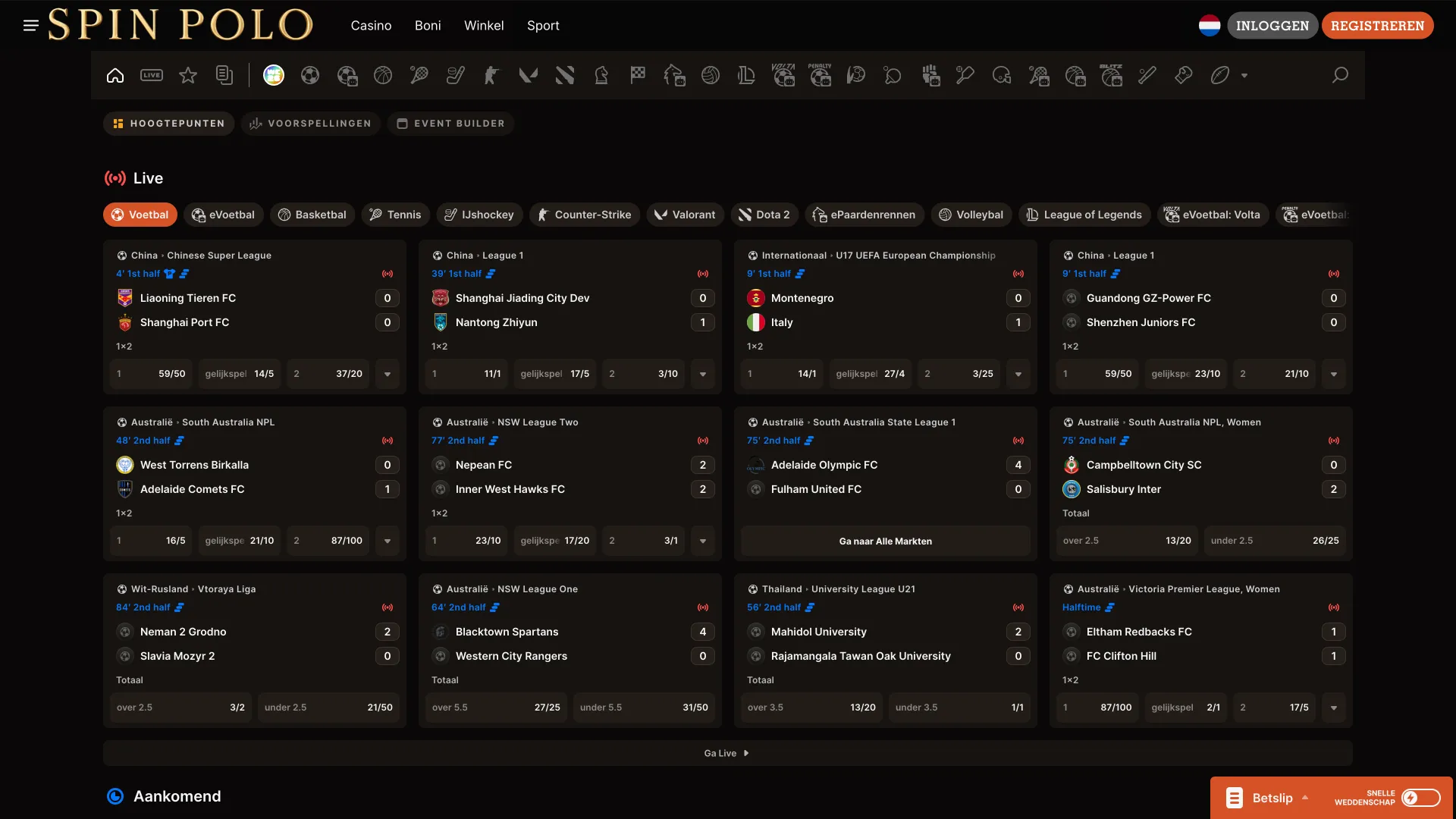 Spinpolo sportsectie desktop ordent voetbal, tennis en andere sporten.