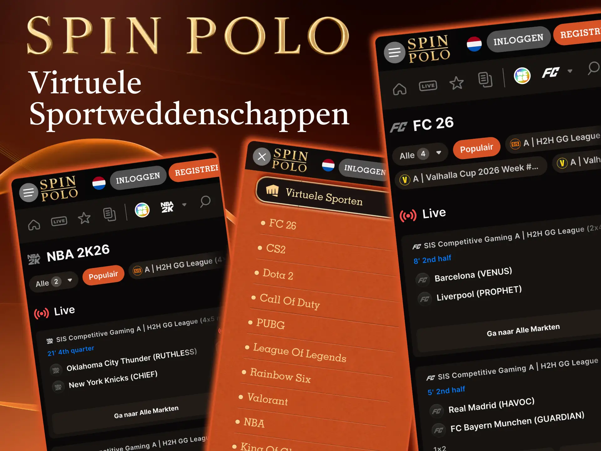 Op Spinpolo speel je virtueel voetbal, tennis en races zonder wachttijd.