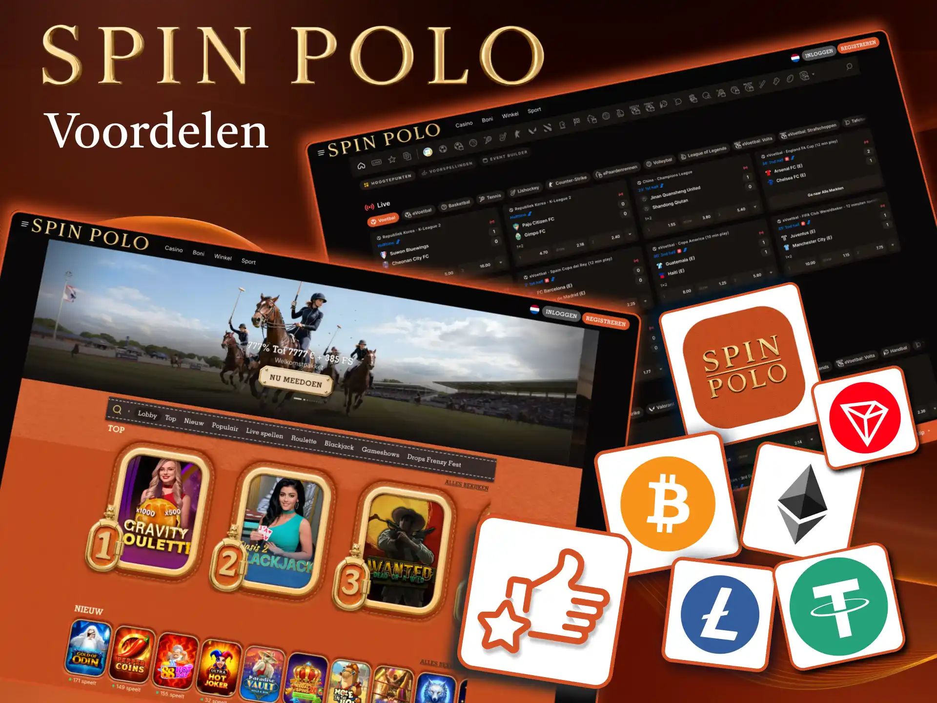 Spinpolo geeft snelle toegang tot sportsbook, casino, crypto en Nederlandse sporten.